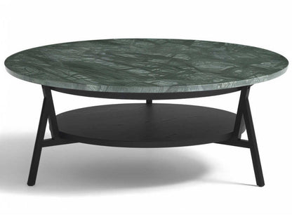 Cradle Round Marble Coffee Table with Metal Base