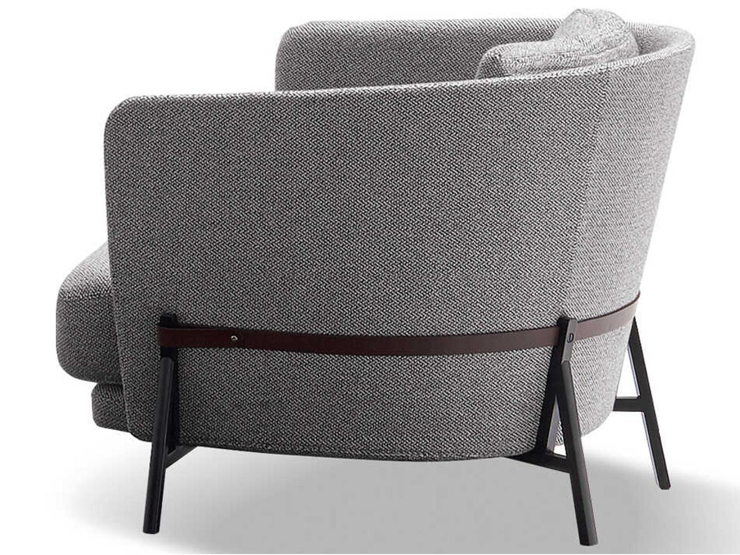 Cradle Armchair by Neri&Hu with Metal Frame and Leather Belt