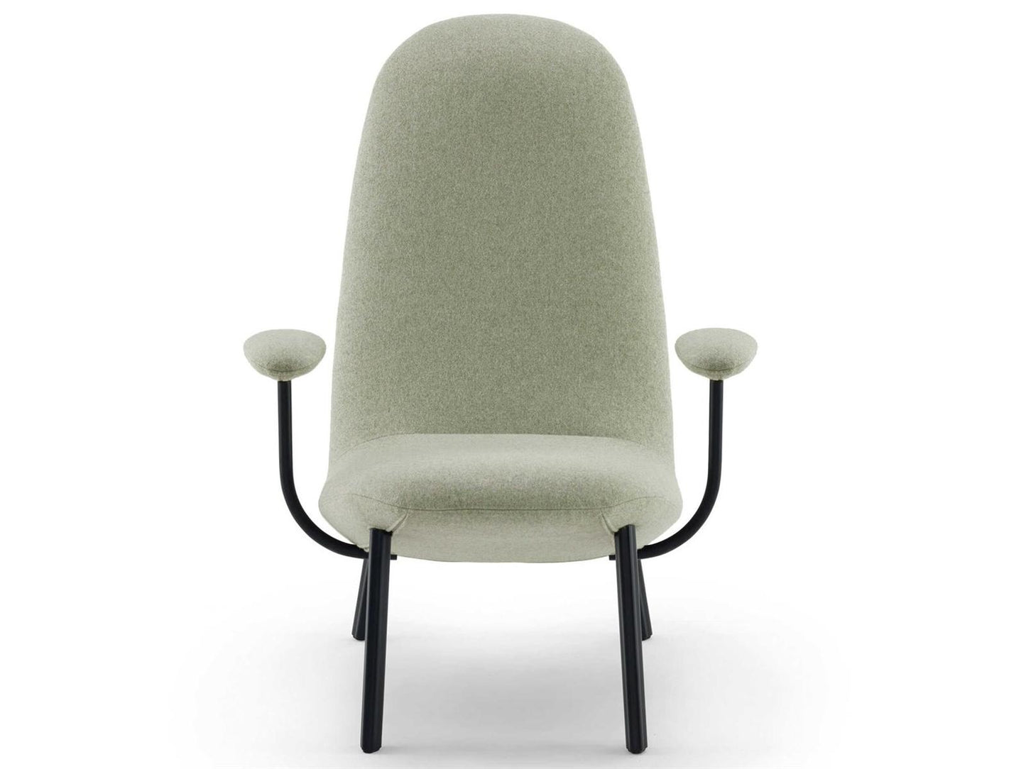 Elettra Upholstered Accent Chair in Black Lacquered Metal