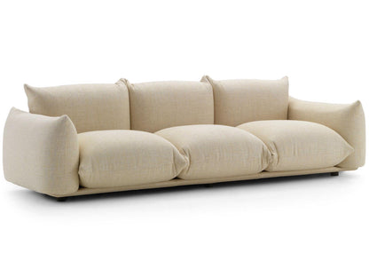 Marenco 3-Seat Fabric Sofa with Black Lacquered Metal Feet