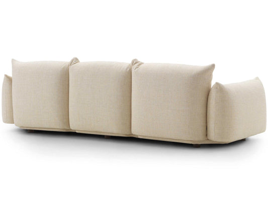 Marenco 3-Seat Fabric Sofa with Black Lacquered Metal Feet