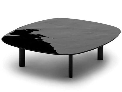 Marea 5561 Rectangle Coffee Table in Black Fume Glass and Aluminum