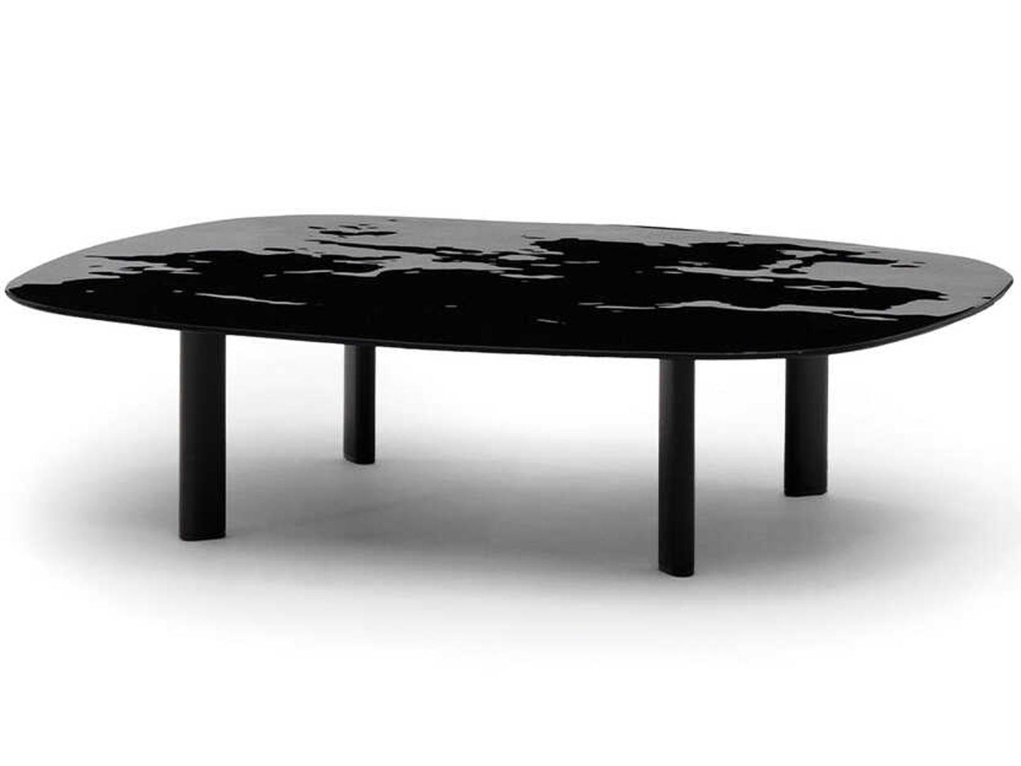 Marea 5561 Rectangle Coffee Table in Black Fume Glass and Aluminum