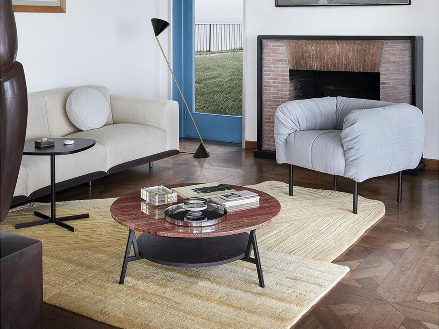 Cradle Round Marble Coffee Table by Neri and Hu