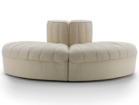 9000 Composition-02 Rounded Modular Fabric Sectional Sofa