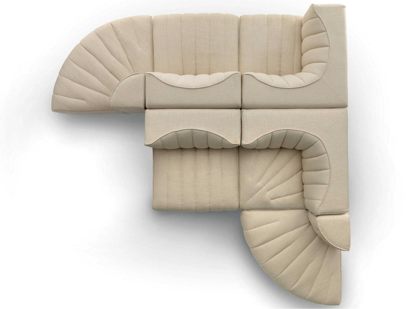 9000 NV12 3-Seat Modular Fabric Sectional Sofa