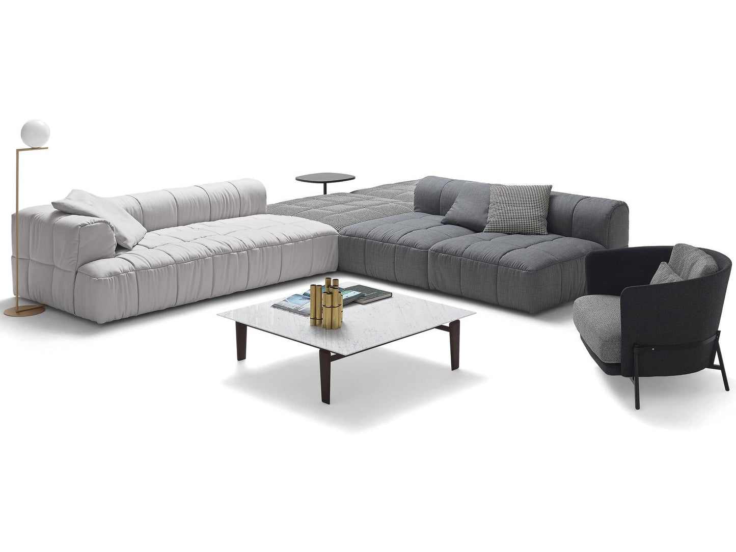 Cradle Armchair by Neri&Hu with Metal Frame and Leather Belt