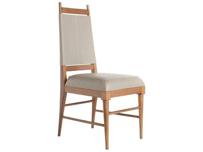 Keegan Upholstered Dining Side Chair in Walnut and Morel Leather