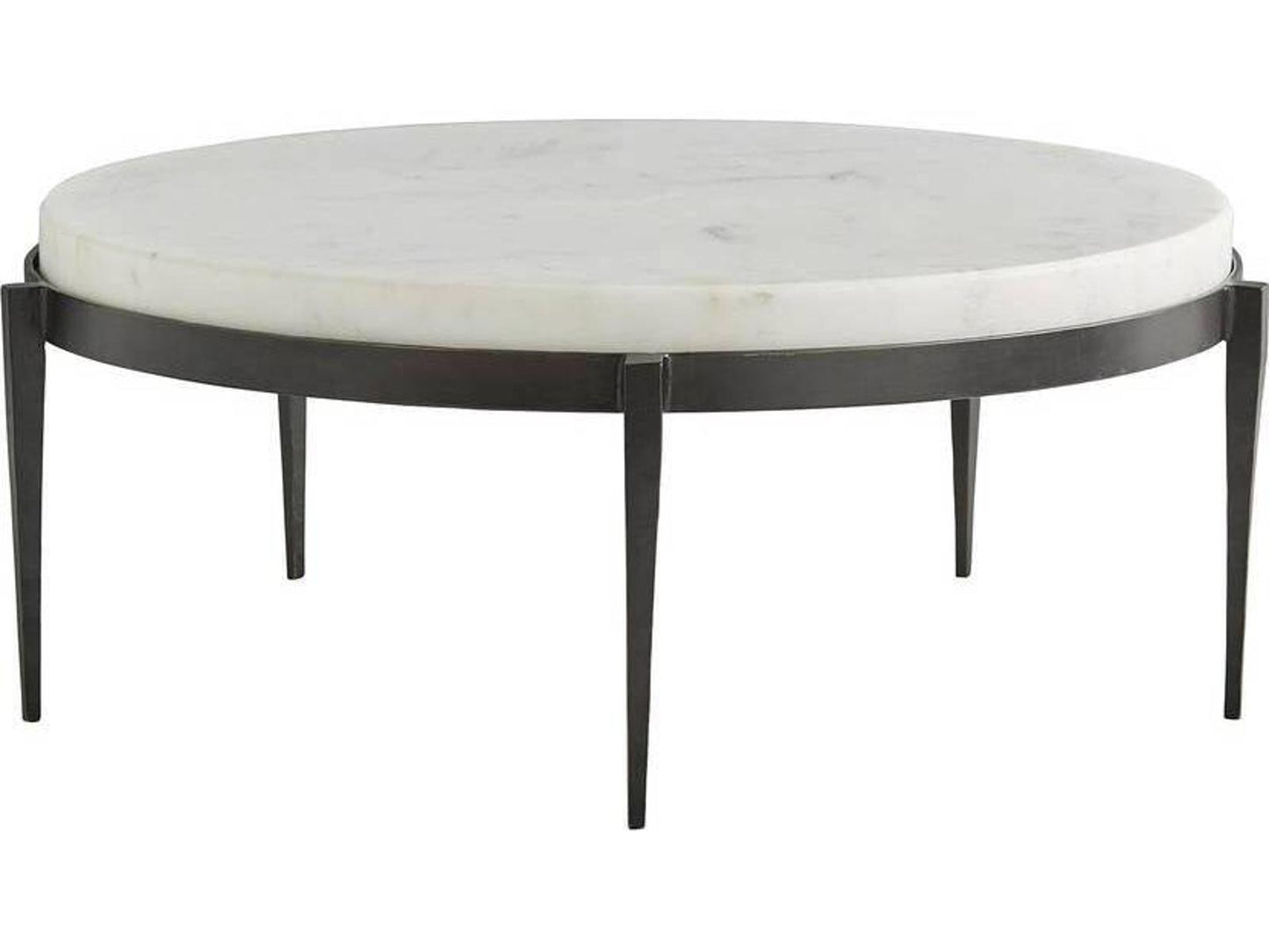 Kelsie Square Coffee Table in Blackened Iron and White Marble