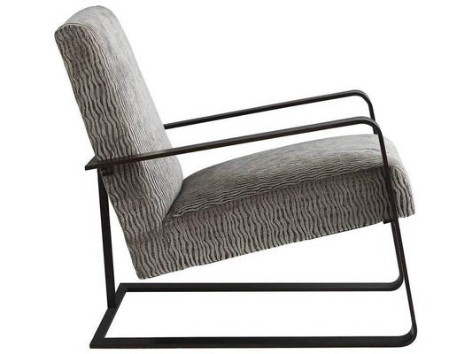 Torcello Accent Chair in Lichen Velvet with Natural Iron Frame