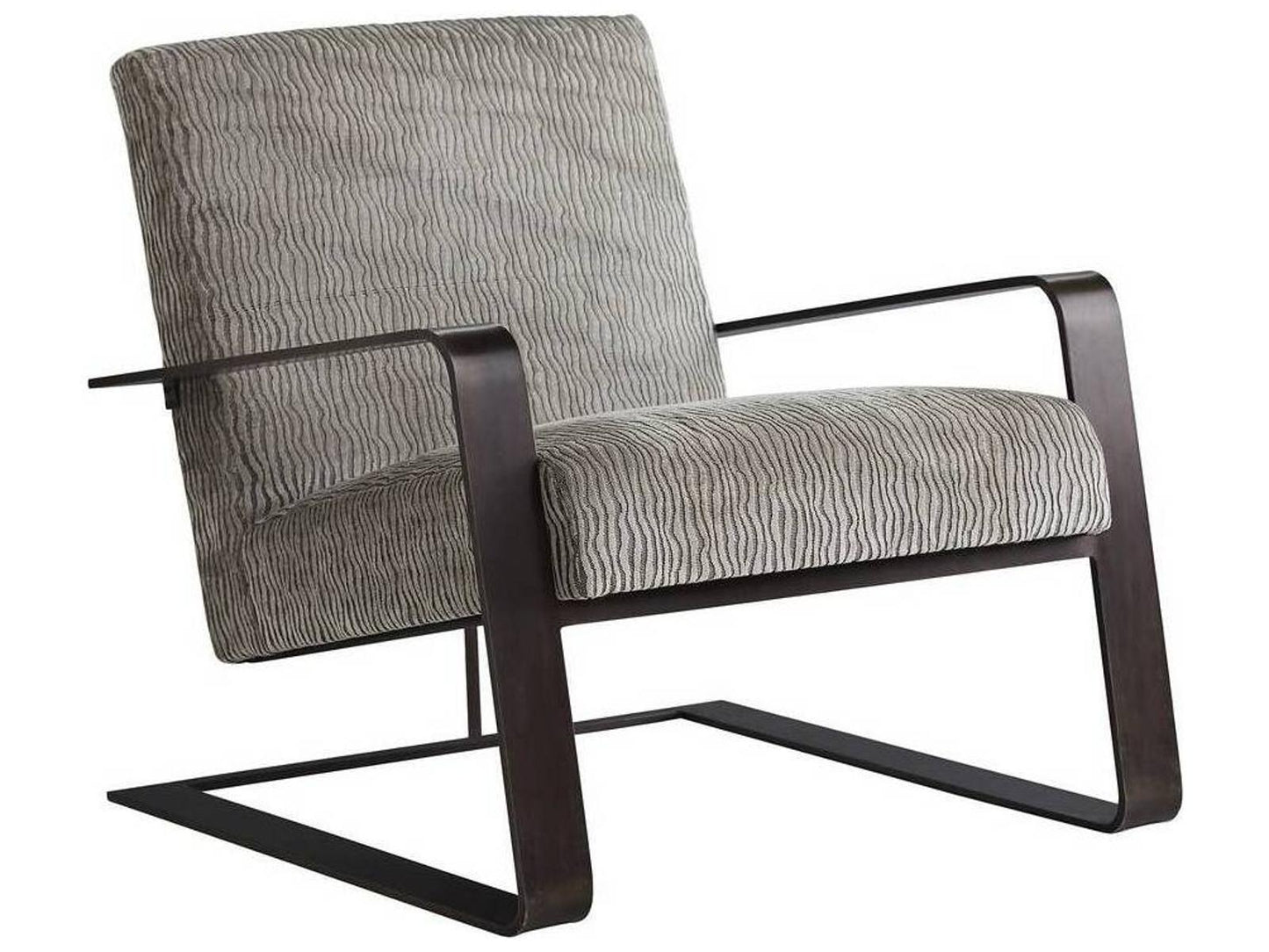 Torcello Accent Chair in Lichen Velvet with Natural Iron Frame