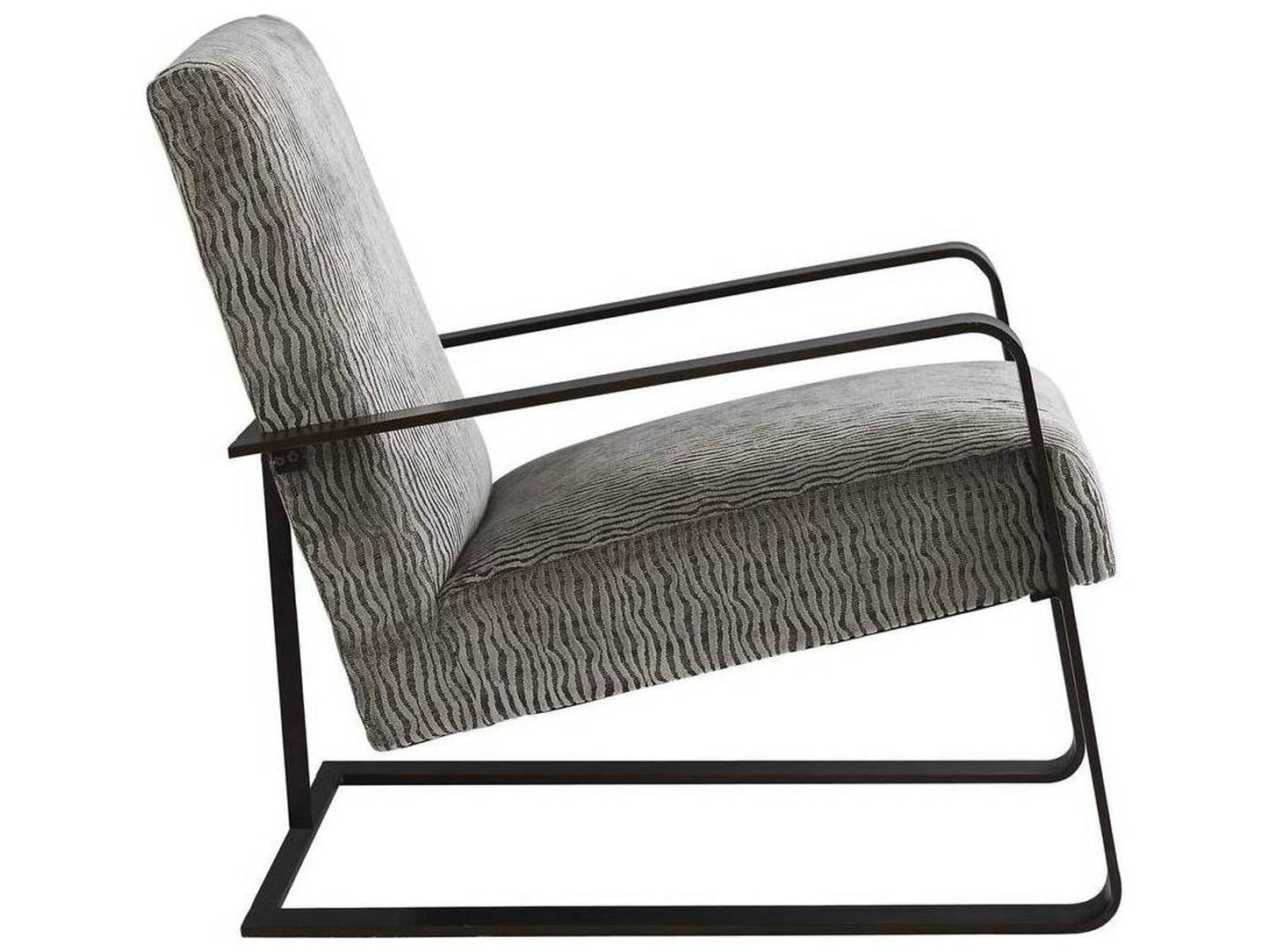 Torcello Accent Chair in Lichen Velvet with Natural Iron Frame