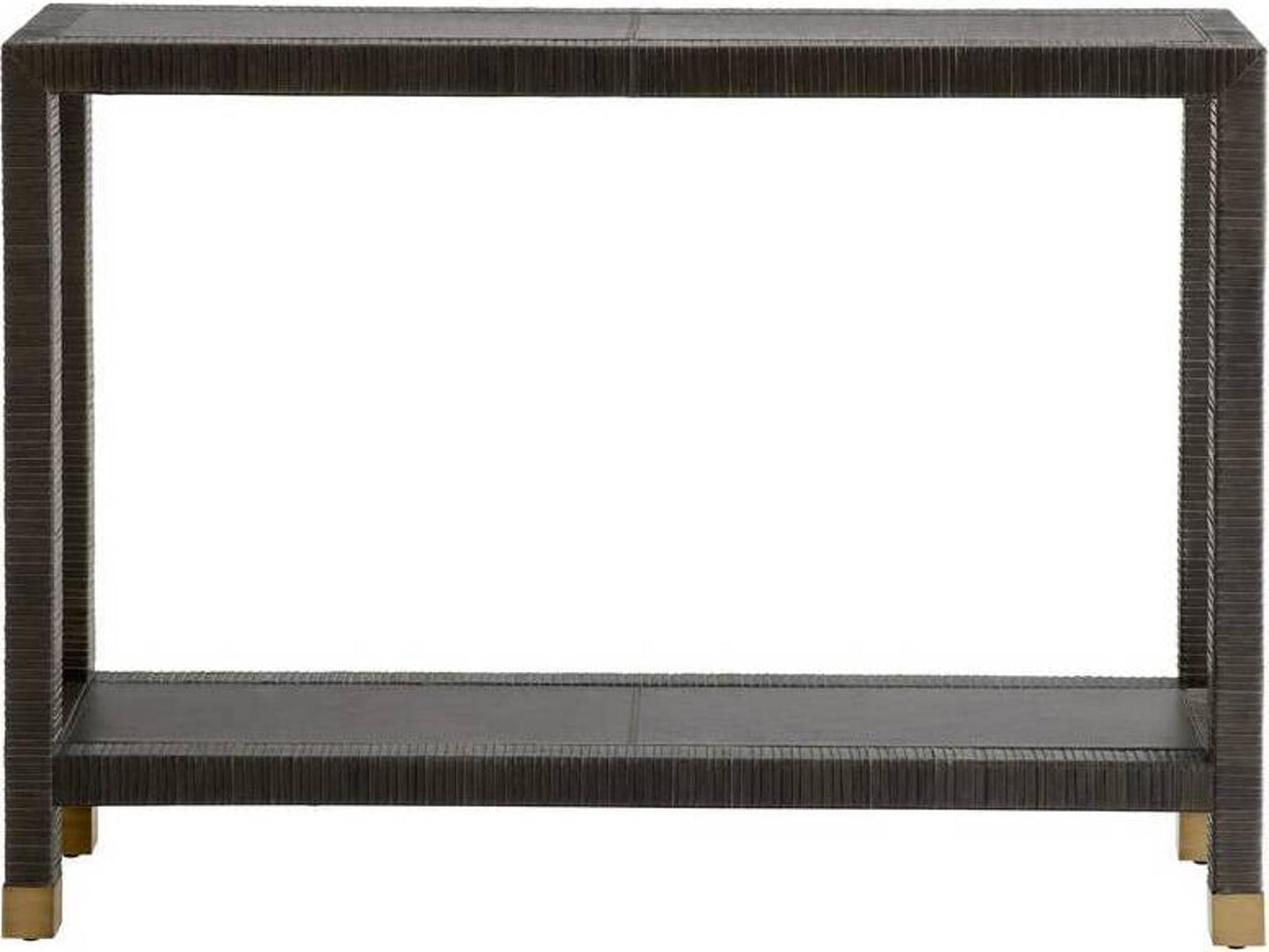 Oswald Graphite Leather Rectangle Console Table