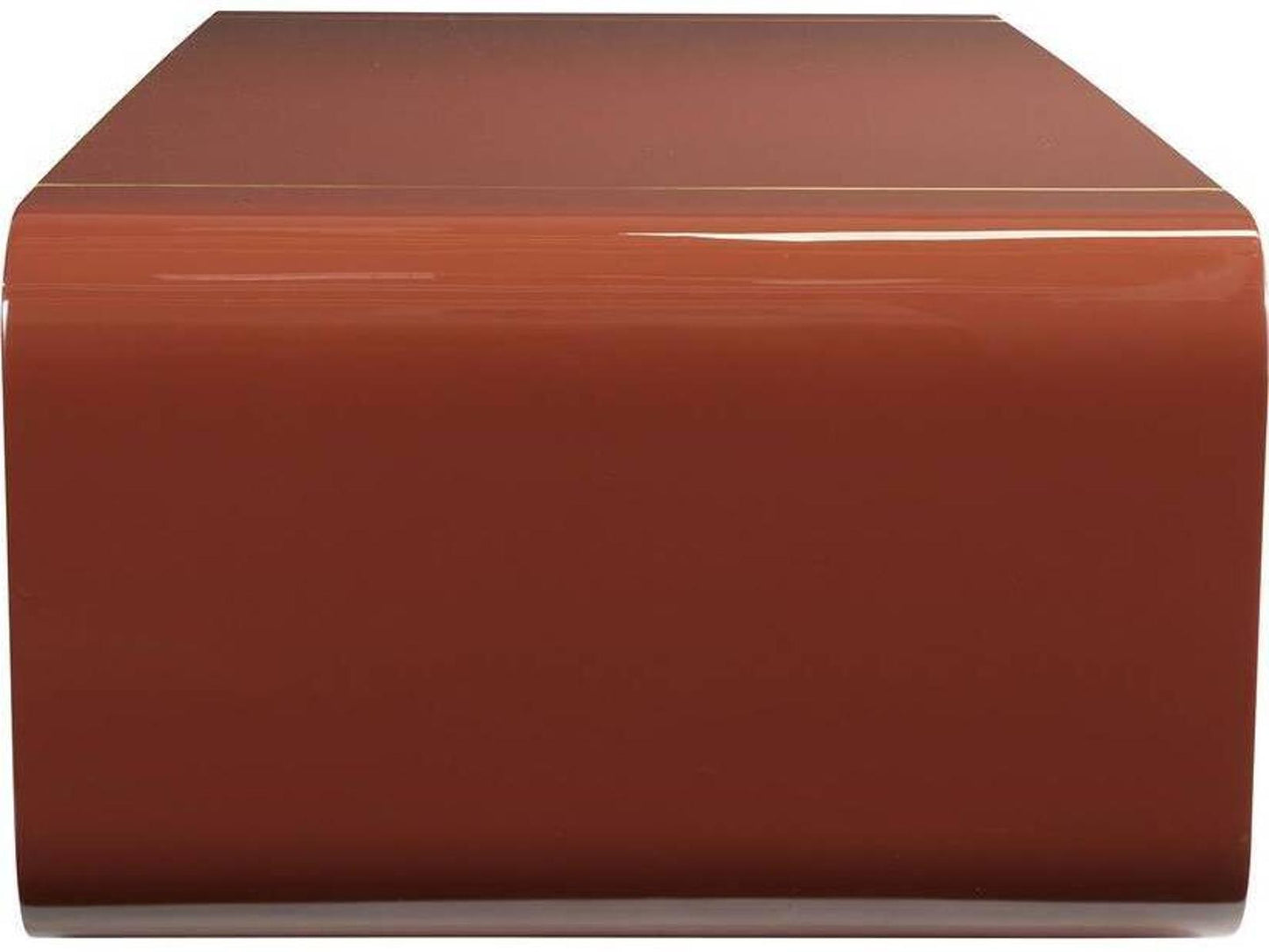 Turnley Rectangle Coffee Table in Paprika Lacquer and Antique Brass