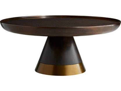 Violi Round Coffee Table in Brindle and Antique Brass
