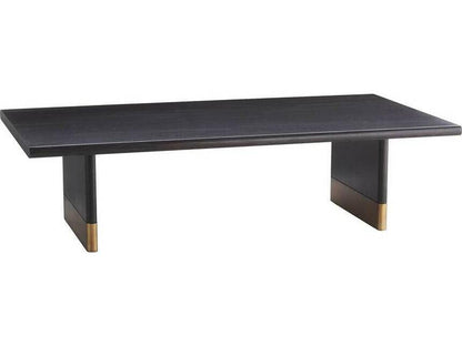 Arteriors Lawson Rectangle Coffee Table in Ebony Oak with Gold Leaf