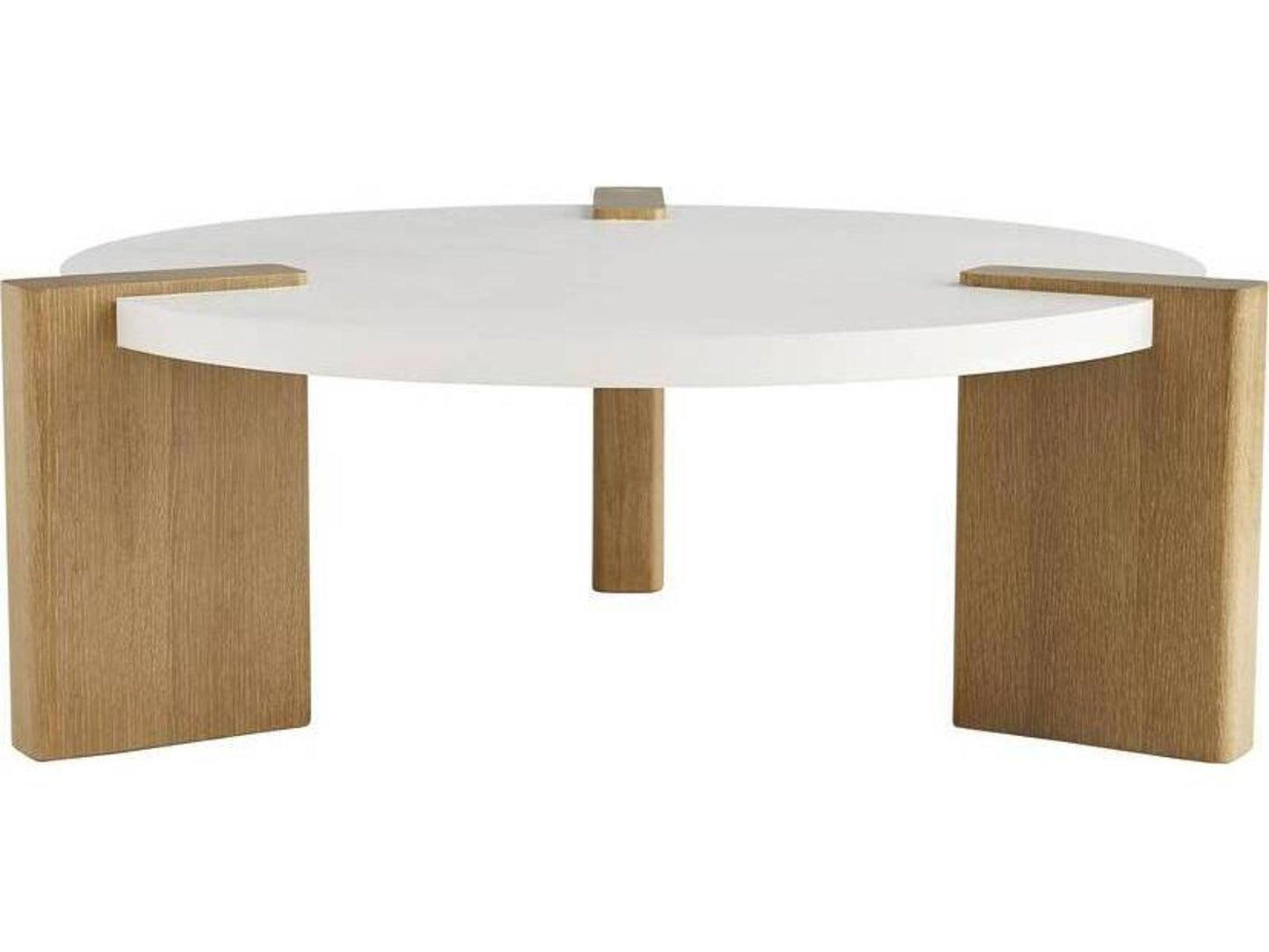 Forrest Square Coffee Table in White Lacquer and Oyster Oak
