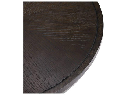 Mahoun Round End Table in Umber Oak Wood