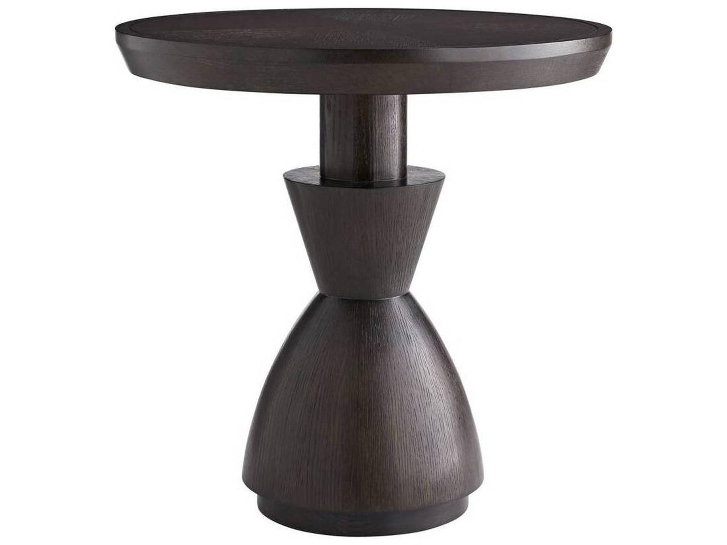 Mahoun Round End Table in Umber Oak Wood