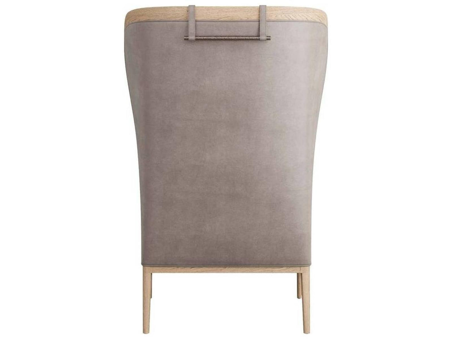 Stassi Carbon Leather Wing Accent Chair with Smoke Oak