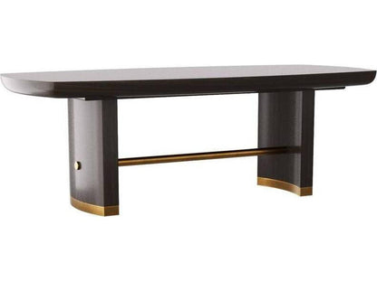Pembroke Extending Rounded Rectangle Dining Table in Sable Oak Veneer