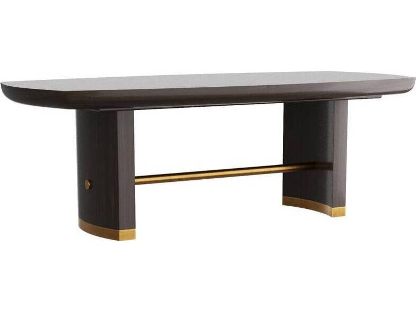 Pembroke Extending Rounded Rectangle Dining Table in Sable Oak Veneer