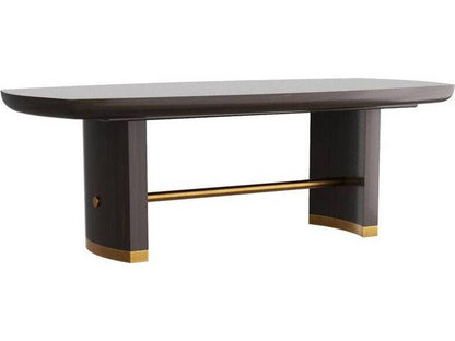 Pembroke Extending Rounded Rectangle Dining Table in Sable Oak Veneer