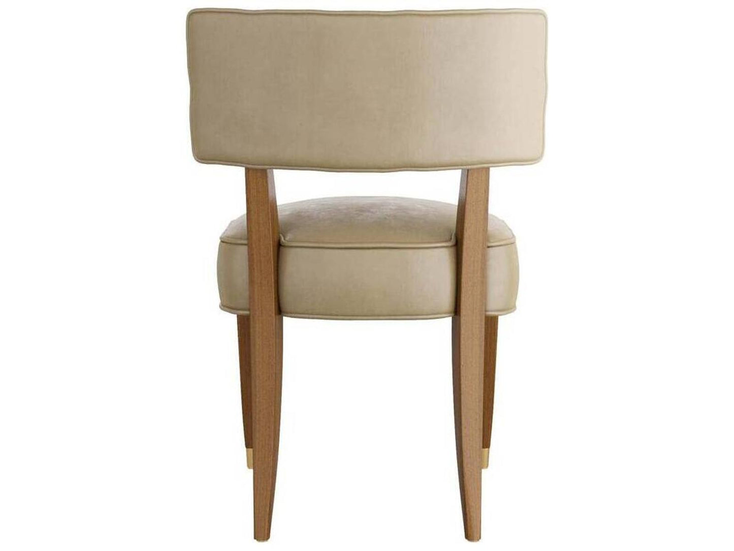 Laurent Upholstered Dining Side Chair in Morel Leather and Dark Walnut