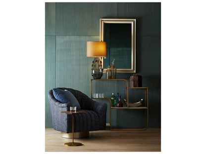Springsteen Indigo Tweed Swivel Accent Chair