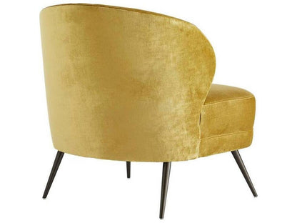 Kitts Marigold Velvet Accent Chair with Bronze Metal Legs