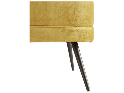 Kitts Marigold Velvet Accent Chair with Bronze Metal Legs