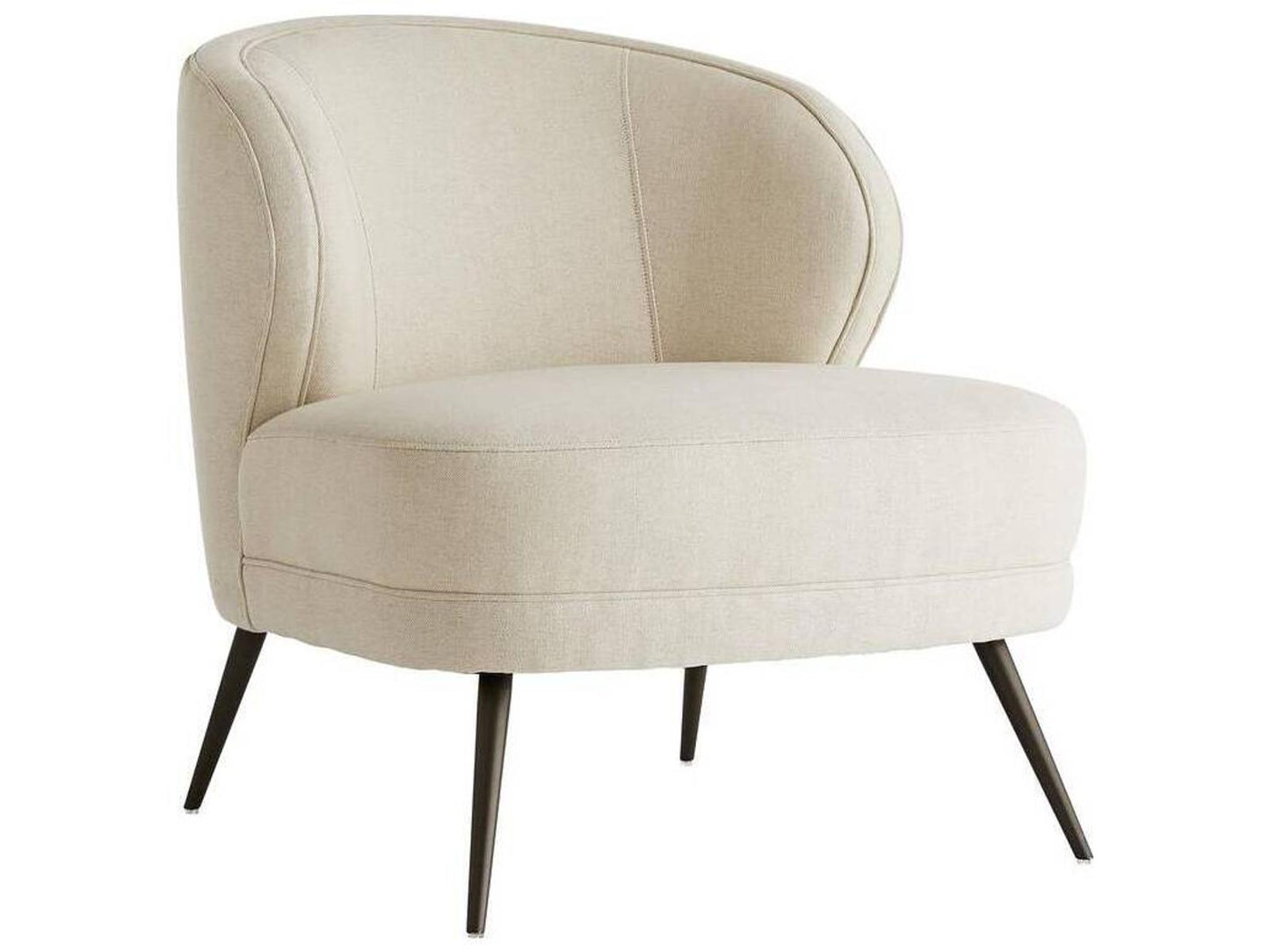 Arteriors Kitts Upholstered Accent Chair in Flax Fabric with Bronze Legs
