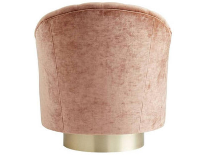 Arteriors Springsteen Swivel Accent Chair in Dusty Rose Velvet with Champagne Base