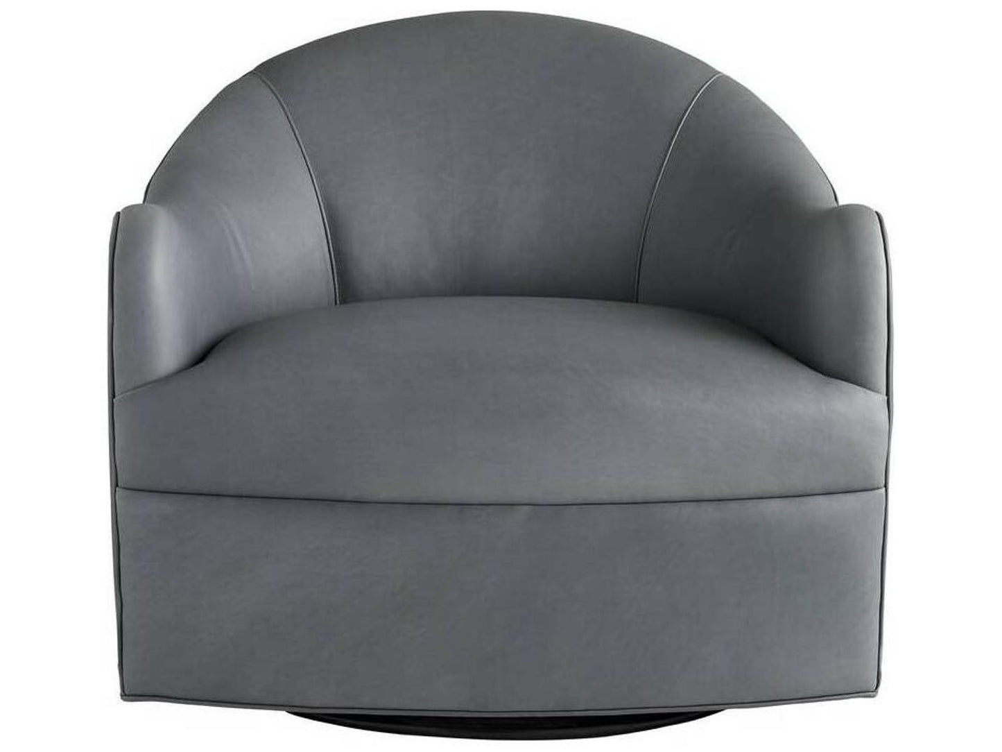 Delfino Anchor Grey Leather Swivel Accent Chair