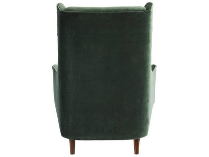 Budelli Upholstered Dining Armchair in Forest Velvet and Dark Walnut