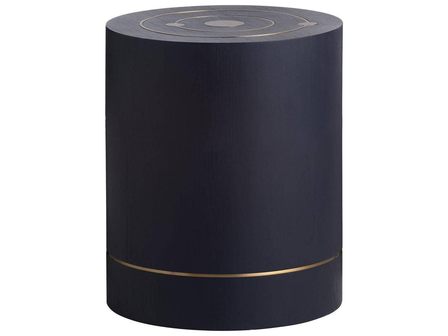 Round Wood Blue Gold End Table