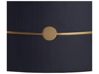 Round Wood Blue Gold End Table