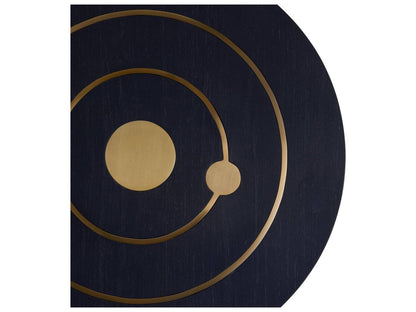 Round Wood Blue Gold End Table