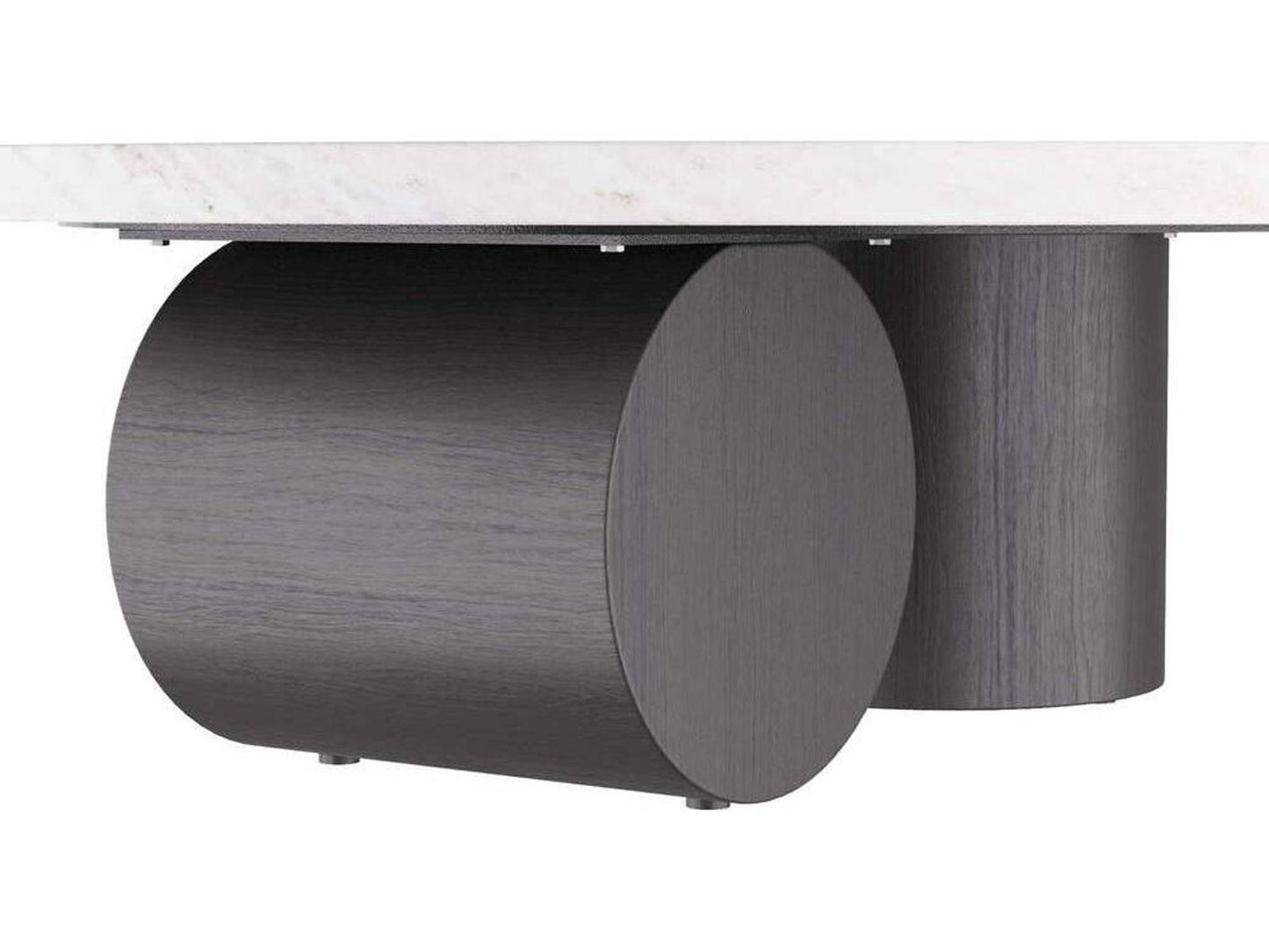 Torrington Round Coffee Table in Toronto Leathered Marble and Ebony Oak
