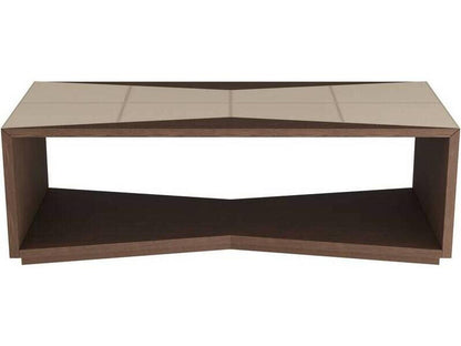 Yuki Rectangle Cocktail Table in Sable Finished Oak and Leather