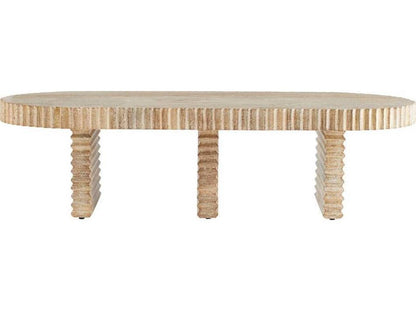 Hilbeck Oval Wood Limed Wash Coffee Table