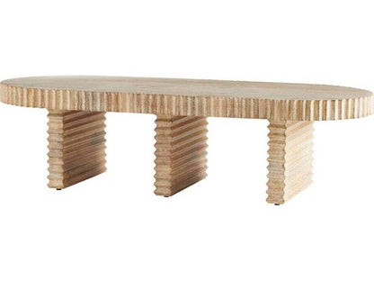 Hilbeck Oval Wood Limed Wash Coffee Table