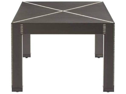 Rectangular Leather Dim Gray Blackened Bronze Hidalgo Coffee Table