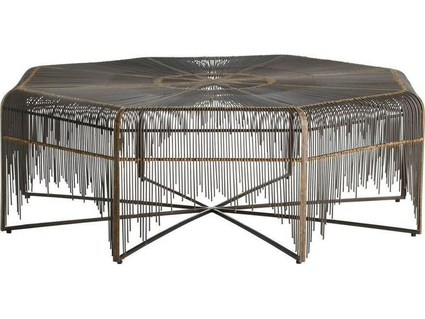 Arteriors Ilaria Octagonal Coffee Table in Natural Iron