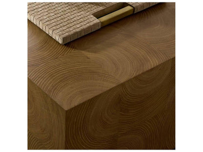 Justice Oyster Cut Oak Veneer Coffee Table with Drawer