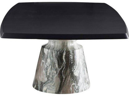 Forgey Rectangle Dining Table in Ebony Oak Veneer and Verde Faux Marble
