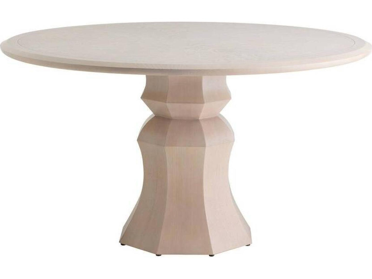 Kinsley Round 54-Inch Dining Table in Light Beige Burl Ash Veneer