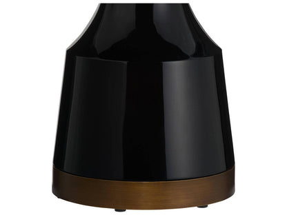 Round White Black End Table