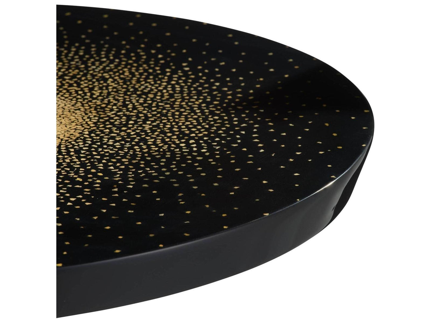 Round White Black End Table