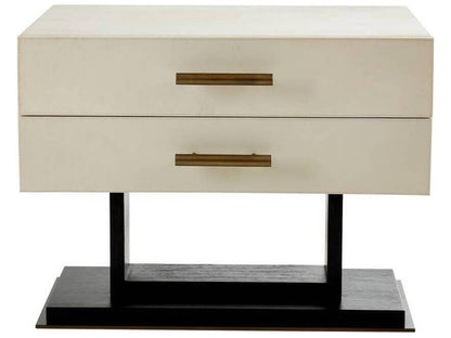 2-Drawers Beige Tatro Nightstand